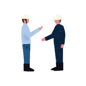 報連相している社員のイラスト