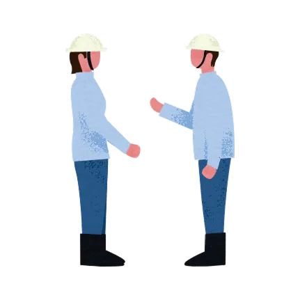 報連相している社員のイラスト