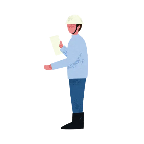 確認をしている社員のイラスト